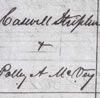 Marriage License- Caswell Striplin & Polly McVey.  Illinois. June 1845